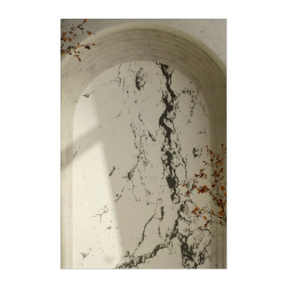 Rustic Marble Arch with Dried Leaves Acrylic Wall Acrylic Print