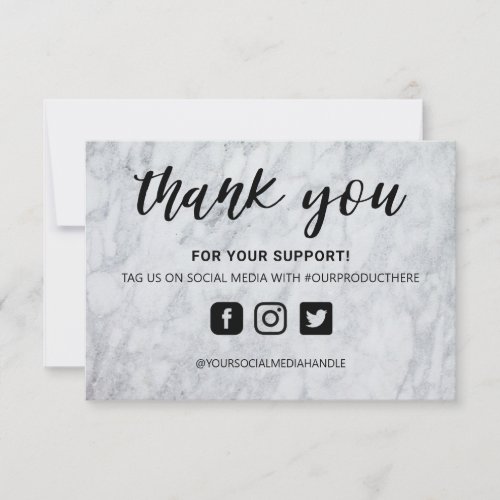 Rustic Marble Thank you Custom Media Insert