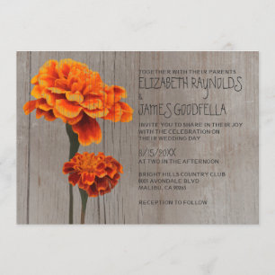 Rustic Marigolds Wedding Invitations