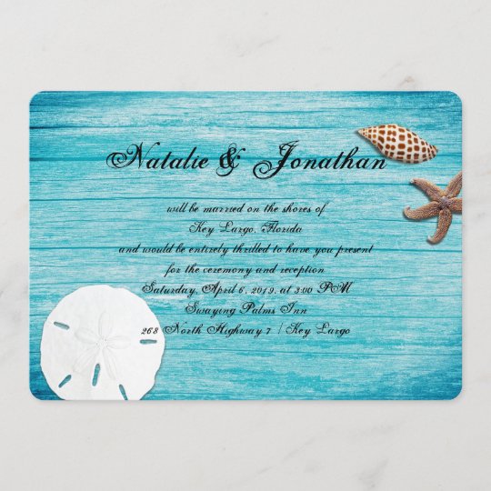 Rustic Marine Blue Destination Beach Wedding Zazzle Com