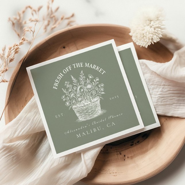 Rustic Market Garden Shower Napkins (Creator Uploaded)