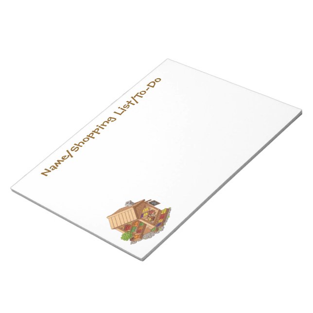 Rustic Market Stall Produce Notepad (Angled)