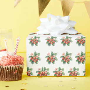 Rustic Market Strawberry Berry Sweet Baby Shower Wrapping Paper