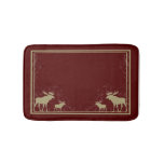 Rustic maroon moose swirl memory foam bath mat