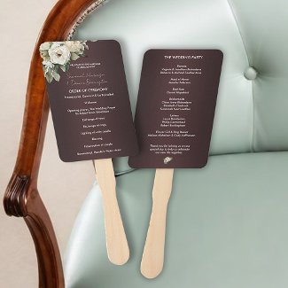 Rustic Marsala and Roses Wedding Program