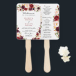 Rustic Marsala Burgundy Fan Program Template<br><div class="desc">Your guest will love reading all the details of your wedding on these lovely Rustic Marsala Burgundy Wedding Fan Programs! Edit all of the wording!

See the entire Rustic Marsala Burgundy collection for more matching items!</div>