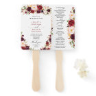 Rustic Marsala Burgundy Wedding Program Fan