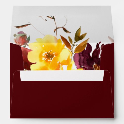 Rustic Marsala Burnt Orange Fall Wreath Envelope