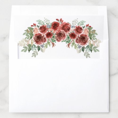 Rustic Marsala Floral Wedding Envelope Liner