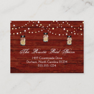Rustic Mason Jar and Lights Business Card