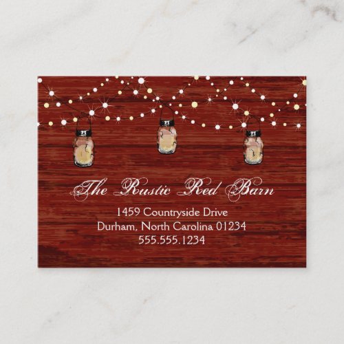 Rustic Mason Jar and Lights Business Card Template