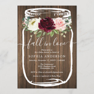 Rustic Mason Jar Baby Shower Invitation