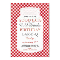 Rustic Mason Jar Birthday BBQ Invitation