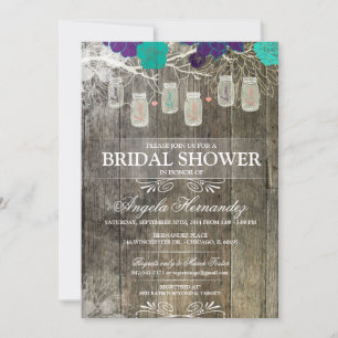 Rustic Mason Jar Bridal Shower Invitation