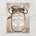 Rustic Mason Jar Bridal Shower Invitation POSTCARD