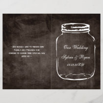 rustic mason jar folded Wedding program