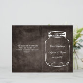 rustic mason jar folded Wedding program (Standing Front)