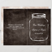 rustic mason jar folded Wedding program (Front/Back)