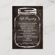 rustic mason jar Gift registry  Cards
