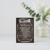 rustic mason jar Gift registry  Cards (Standing Front)