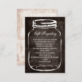 rustic mason jar Gift registry  Cards (Front/Back)