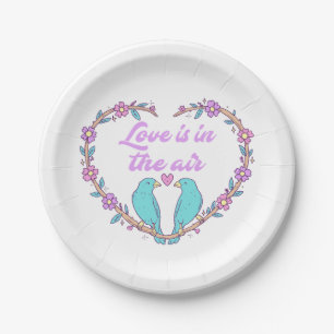 Rustic Mason Jar Hearts Tan Brown Wedding Paper Plates