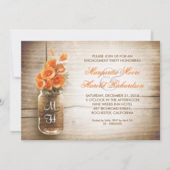 rustic mason jar invitations party | Zazzle