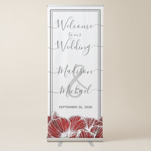 Rustic Mason Jar Lantern Wedding Welcome Retractab Retractable Banner