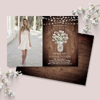 Rustic Mason Jar Lights Sweet 16 Birthday Photo In