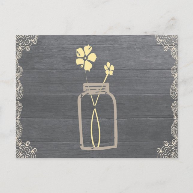 Rustic Mason Jar Recipe Shower Card (Front)