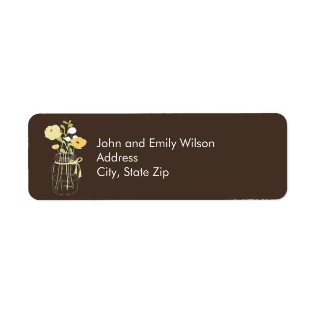 Rustic Mason Jar Return Address Labels (Front)