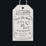 Rustic Mason Jar Save the Date Gift Tags<br><div class="desc">Send Save the Date Wedding Announcements out to friends and family with this cute rustic mason jar design. Great for an outdoor or barn wedding!</div>