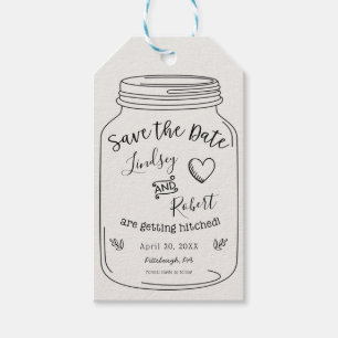 Rustic Mason Jar Save the Date Gift Tags