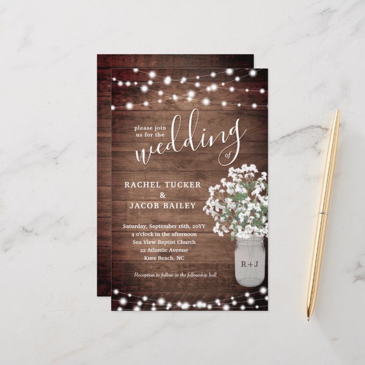 Rustic Mason Jar String Lights Budget Wedding | Zazzle