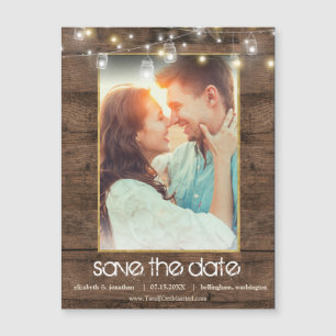 Rustic Mason Jar String Lights Photo Save The Date