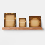 Rustic Mason Jar &amp; String Lights Picture Ledge