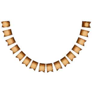 Rustic Mason Jar & String Lights Wedding Bunting Flags