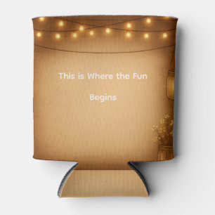 Rustic Mason Jar & String Lights Wedding Can Coole Cooler