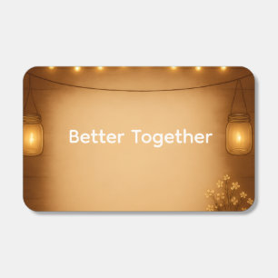 Rustic Mason Jar & String Lights Wedding Matches