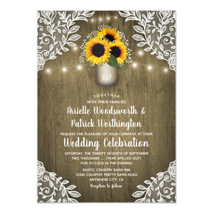 sunflower wedding invitations