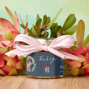 Rustic mason jar thank you photo wedding honey jar favors