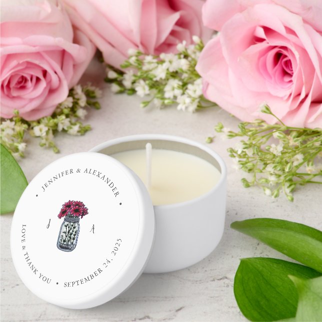 Rustic mason jar thank you wedding mini candle favors (Insitu (Wedding))
