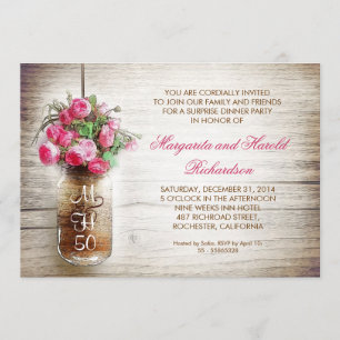 rustic mason jar wedding anniversary invitations