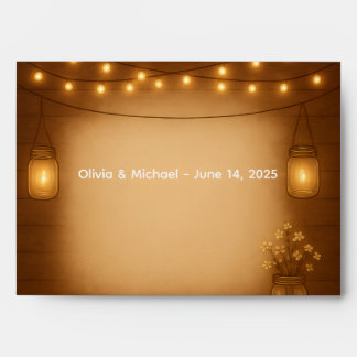 Rustic Mason Jar Wedding Envelope
