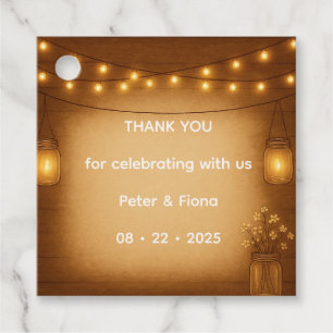 Rustic Mason Jar Wedding Favor Tag
