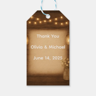 Rustic Mason Jar Wedding Favor Tags