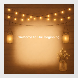 Rustic Mason Jar Wedding Floor Decal