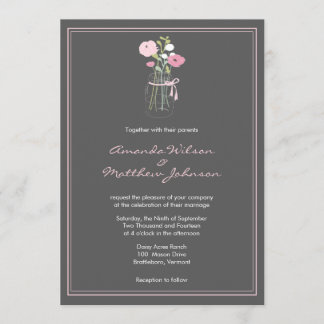 Rustic Mason Jar Wedding Invitations