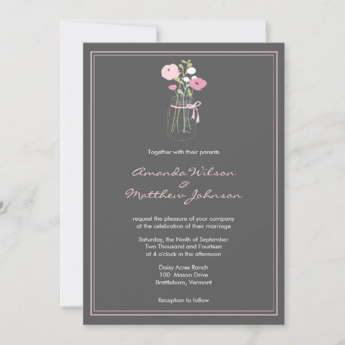 Rustic Mason Jar Wedding Invitations