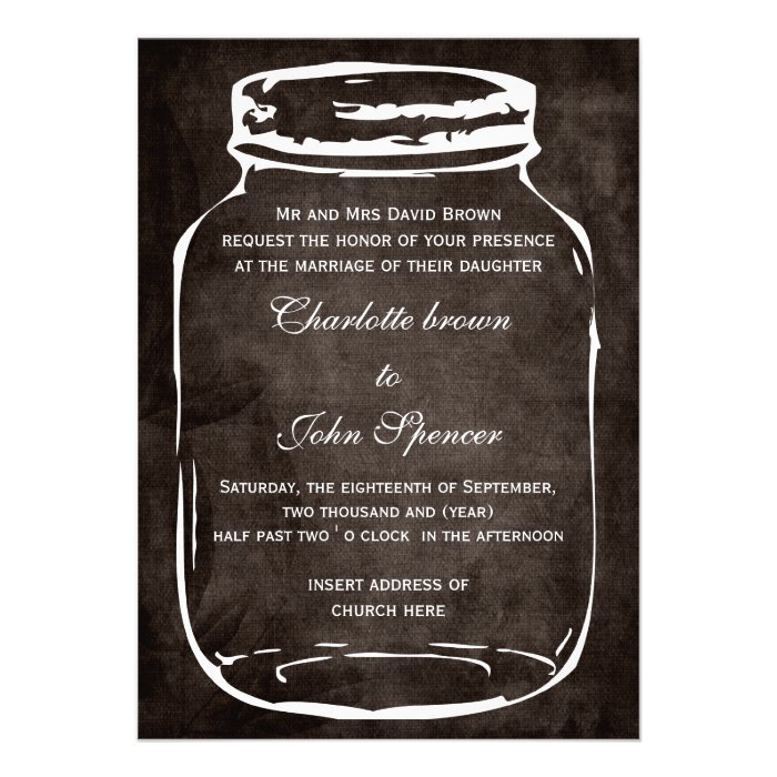 rustic mason jar wedding invites